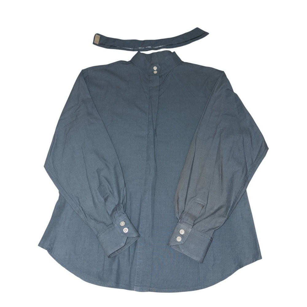 Dover English Show Shirt Size 14/36 Blue Equestrian Horseback Riding